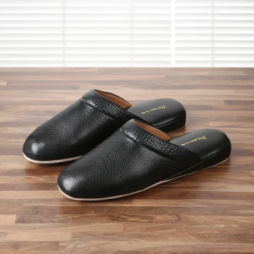 PAMIR Men's Premium Full-Grain Leather Backless Slippers SF738
