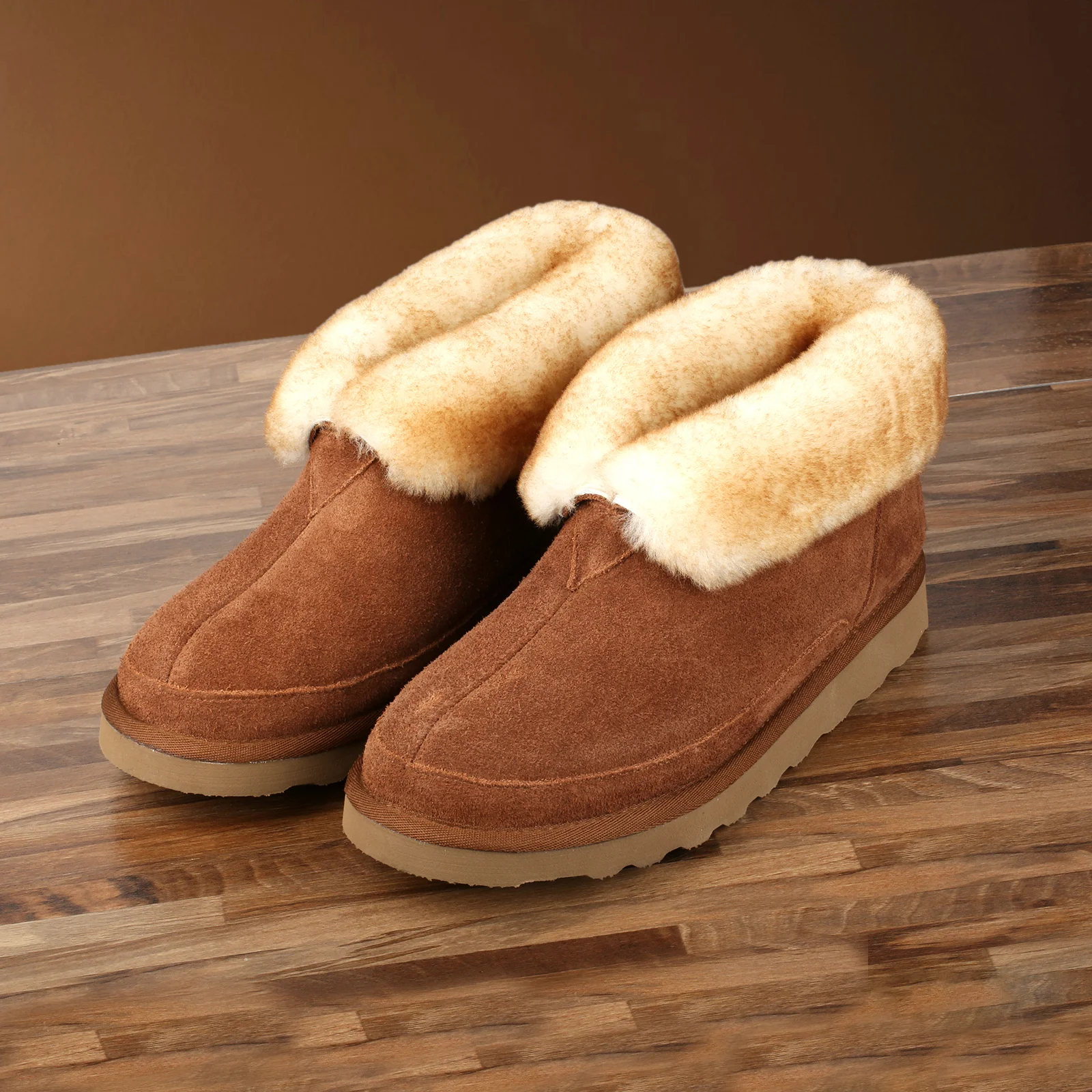 PAMIR Men's Wide Width Sheepskin Slipper Boots SF768
