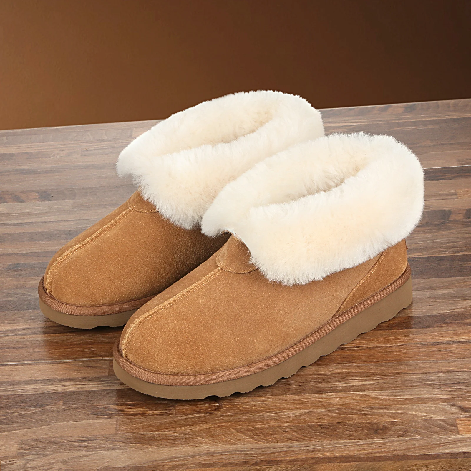 PAMIR Women's Foldable Slipper Boots, Sheepskin Warmth SF630