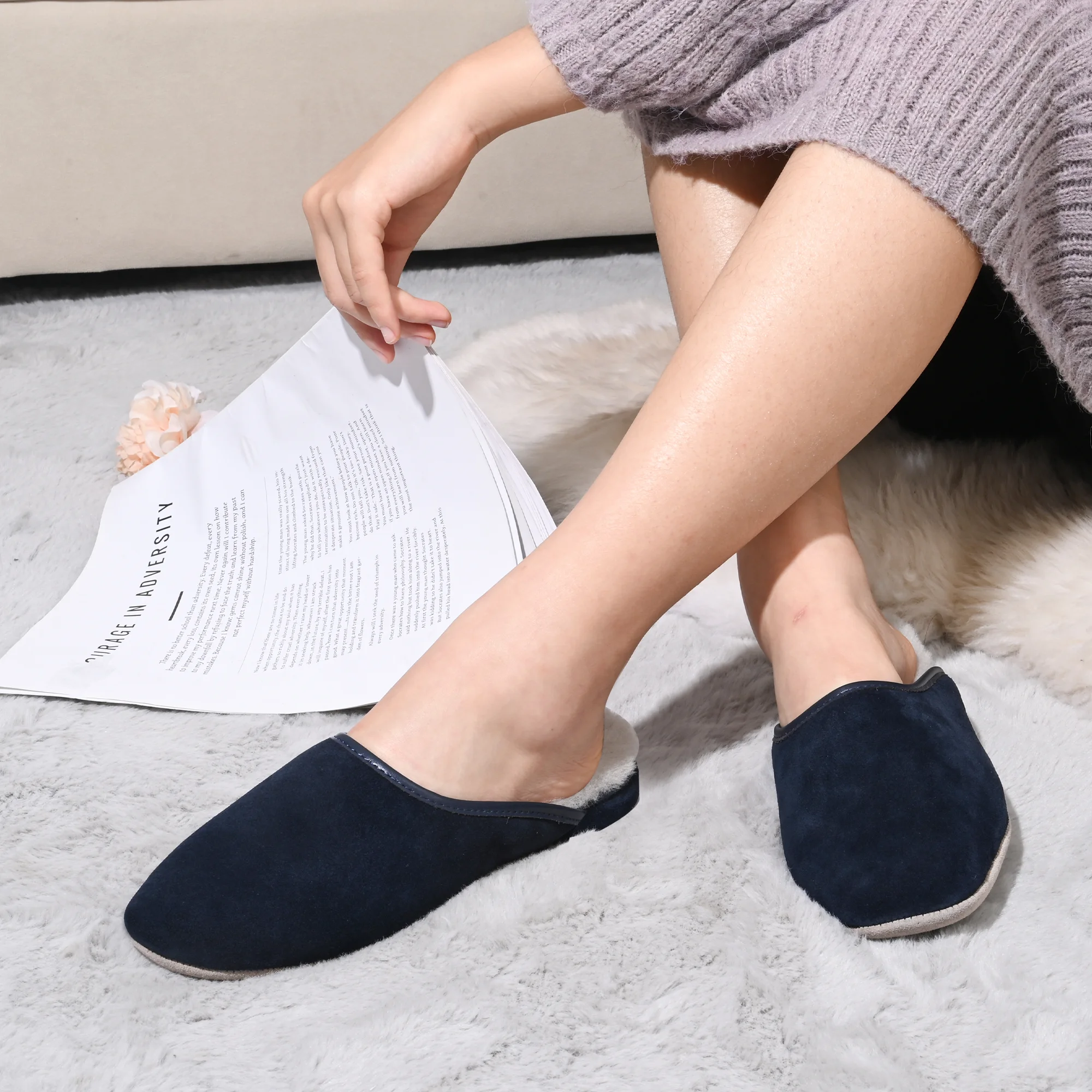 PAMIR Women's Sheepskin House Slippers SF688